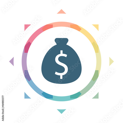 buntes Symbol - Geldsack Dollar