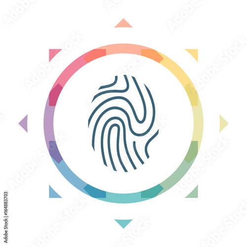 buntes Symbol - Fingerabdruck
