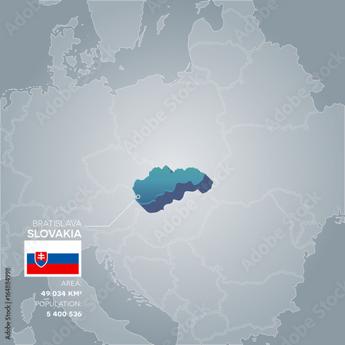 Billede på lærred Slovakia information map.