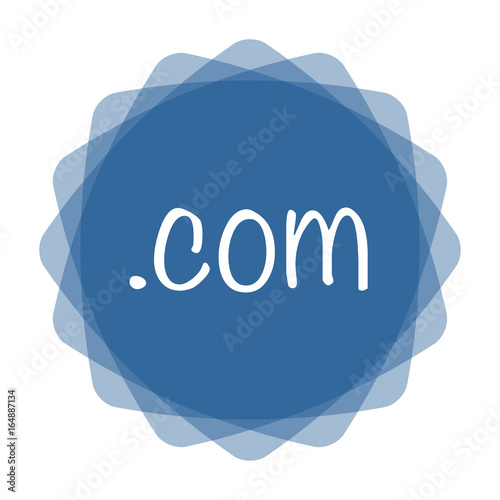 App Icon blau .com Handschrift