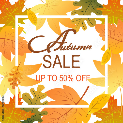 Autumn big sale banner for use in printing, posters, invitations, web design and more.