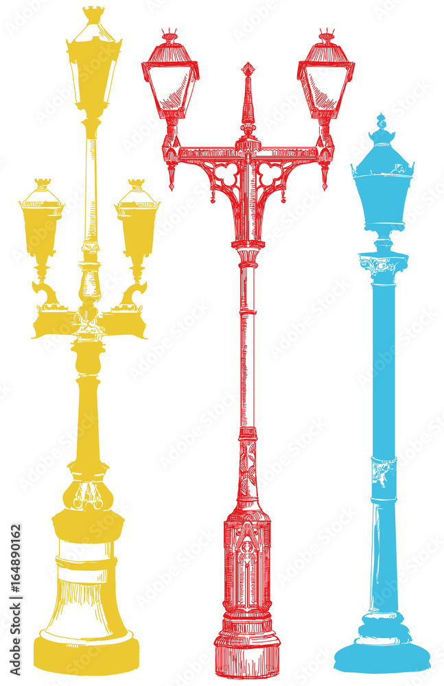 Fototapeta premium Different сolorful street lanterns