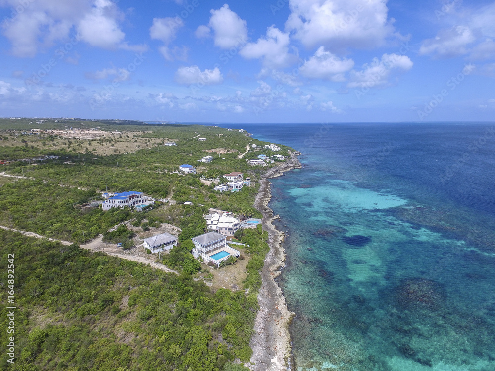 Aerial view of Anguilla Beaches: Shoal Bay