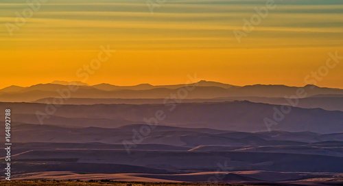 Haze in the Hills at Sunset 