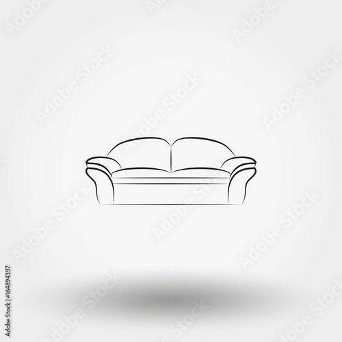 Soft sofa icon.