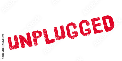 Unplugged rubber stamp. Grunge design with dust scratches. Effects can be easily removed for a clean, crisp look. Color is easily changed.