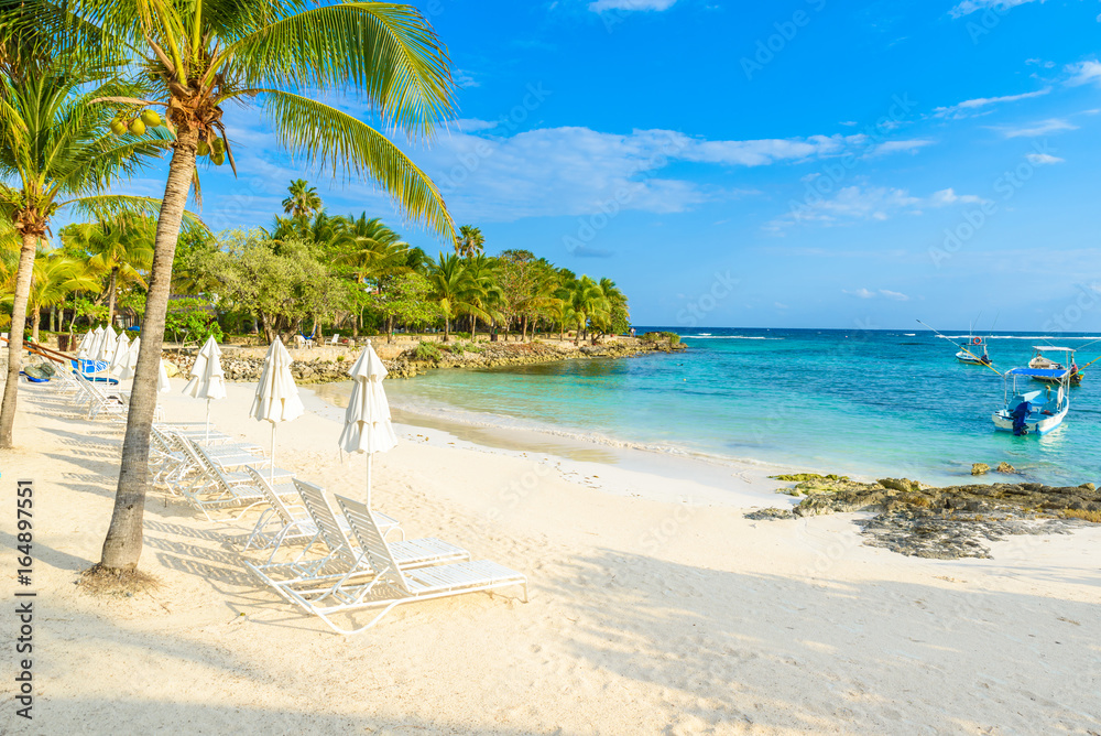 Akumal - paradise bay at Akumal with tropical beach in Quintana Roo, Mexico - turtle beach at caribbean coast Akumal - paradise bay at Akumal with tropical beach in Quintana Roo, Mexico - turtle beach at caribbean coast