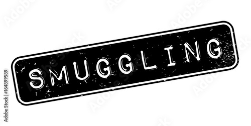 Smuggling rubber stamp. Grunge design with dust scratches. Effects can be easily removed for a clean, crisp look. Color is easily changed.
