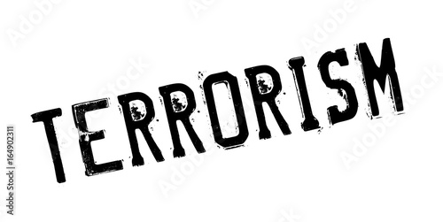 Terrorism rubber stamp. Grunge design with dust scratches. Effects can be easily removed for a clean, crisp look. Color is easily changed.