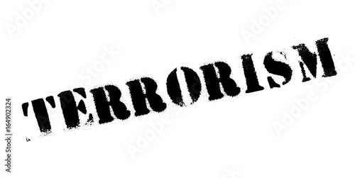 Terrorism rubber stamp. Grunge design with dust scratches. Effects can be easily removed for a clean, crisp look. Color is easily changed.