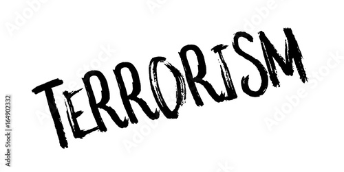 Terrorism rubber stamp. Grunge design with dust scratches. Effects can be easily removed for a clean, crisp look. Color is easily changed.