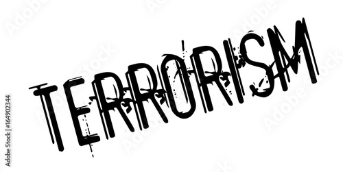 Terrorism rubber stamp. Grunge design with dust scratches. Effects can be easily removed for a clean, crisp look. Color is easily changed.
