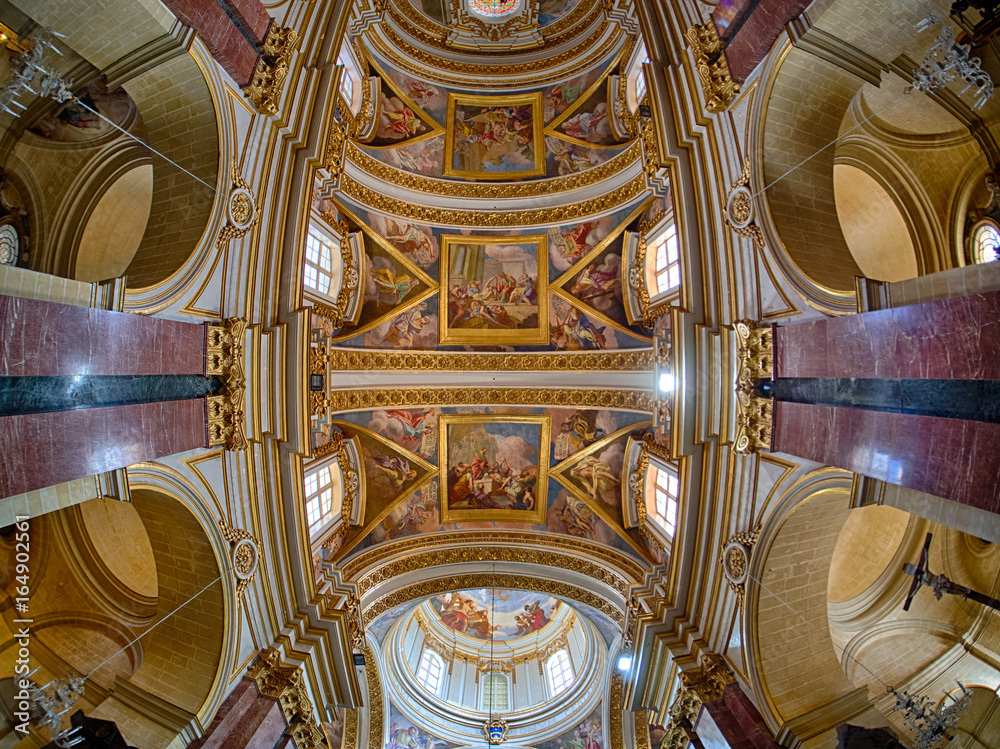 Valletta church ceiling