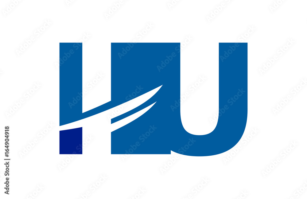 IU Negative Space Square Swoosh Letter Logo IU Negative Space Square Swoosh Letter Logo