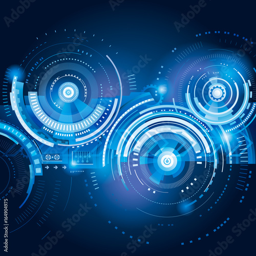 Abstract technology engineering blue technical background.