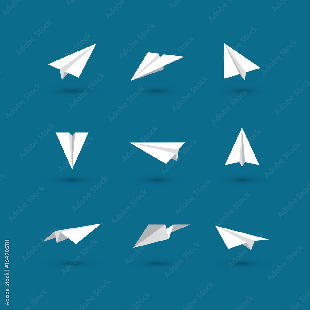 White paper plane icons White paper plane icons