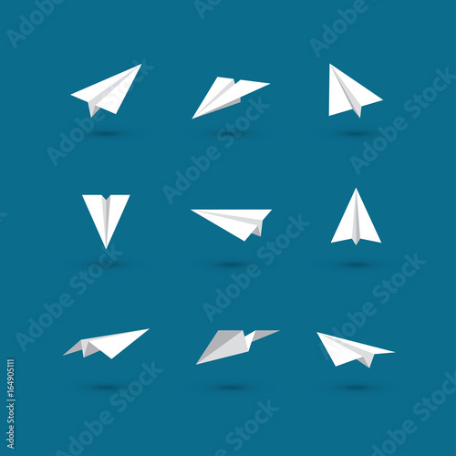 White paper plane icons