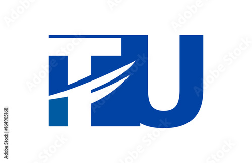TU Negative Space Square Swoosh Letter Logo