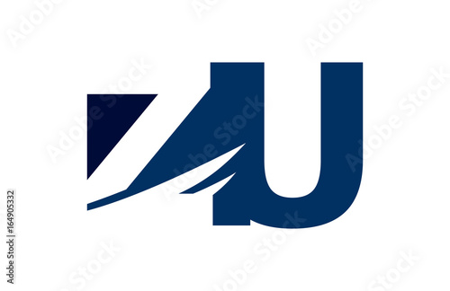 ZU Negative Space Square Swoosh Letter Logo