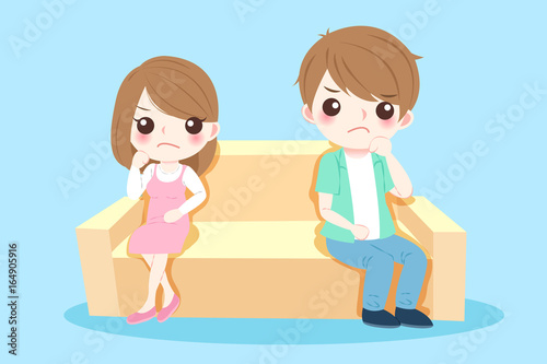 cartoon couple quarrel