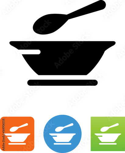 Bowl And Spoon Icon - Illustration