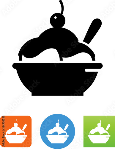 Bowl Of Ice Cream - Illustration