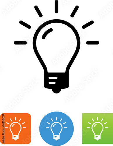 Bright Light Bulb Icon - Illustration