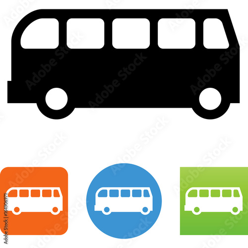 Bus Side View Icon - Illustration