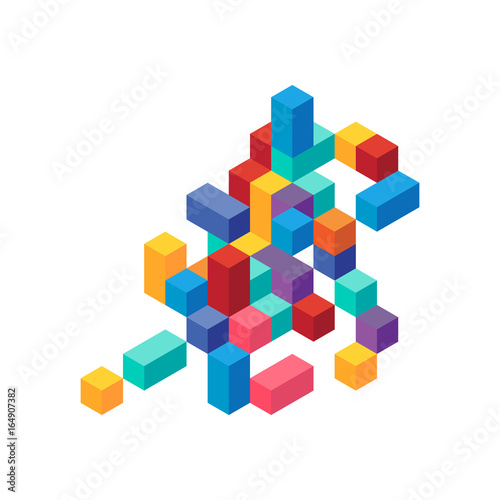 Abstract modern colorful geometric isometric background