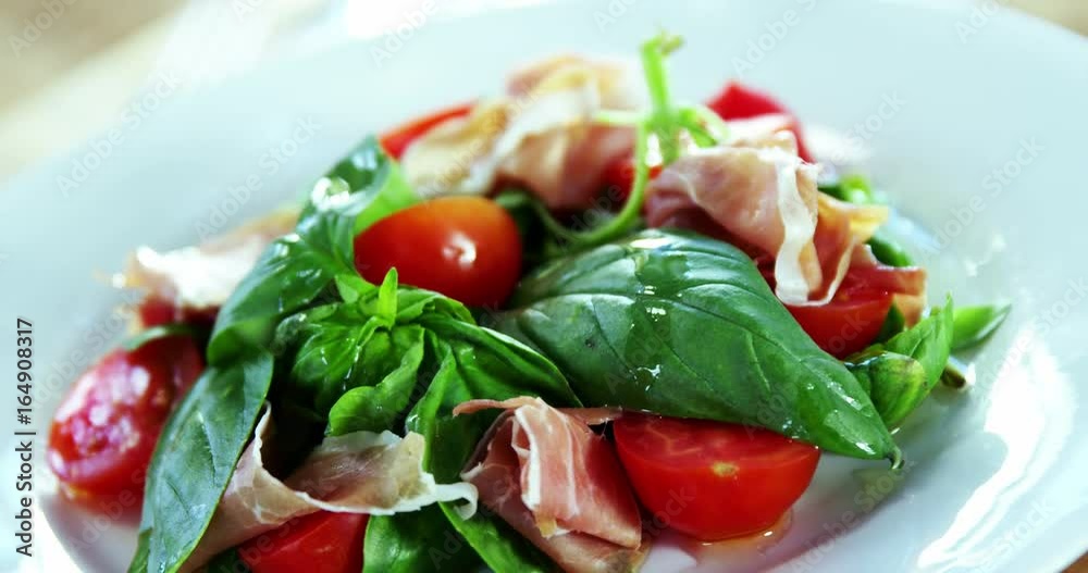 Salad served on plate Salad served on plate