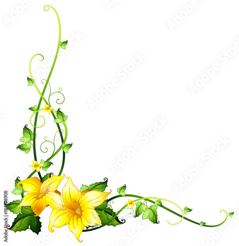 Border template with yellow flowers