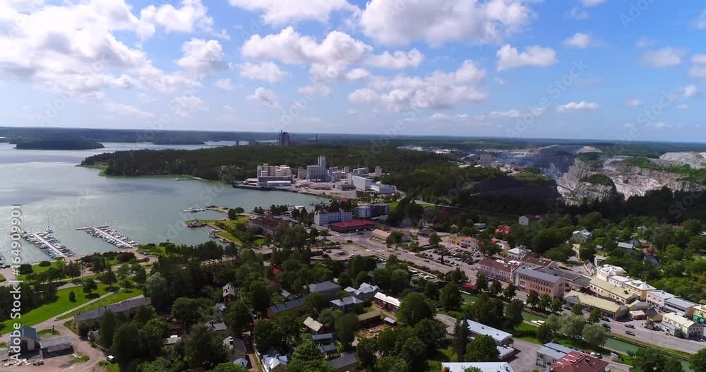 Parainen, Cinema 4k aerial pan view of Pargas city, in Varsinais-suomi, Finland Parainen, Cinema 4k aerial pan view of Pargas city, in Varsinais-suomi, Finland