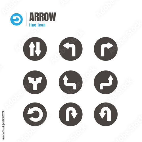 Free Download arrow. Vector black icons set. logo. on white background - GFXLoad
