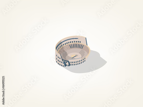 illustration vector isometric design concept of Colosseum in the center of the city of Rome, Italy
