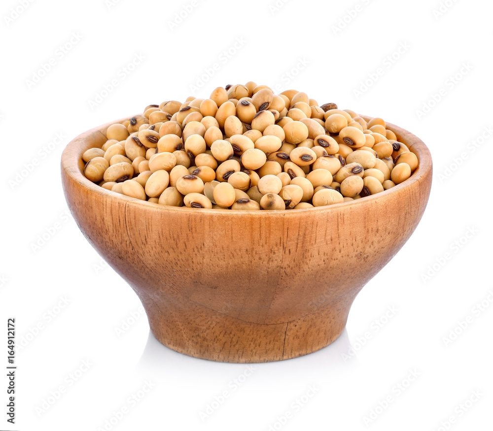 Macro shot of soybeans isolate on white background. Macro shot of soybeans isolate on white background.