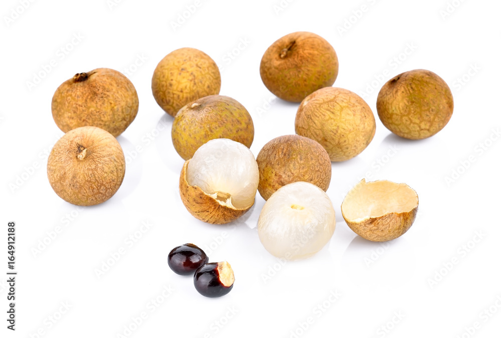 Fresh longan fruits isolated on white background Fresh longan fruits isolated on white background