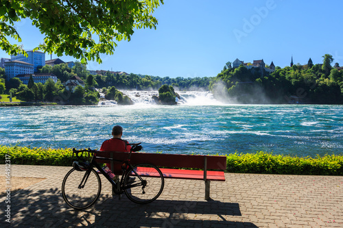 View of Rhine falls (Rheinfalls).