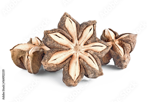 sacha inchi peanut seed on white background