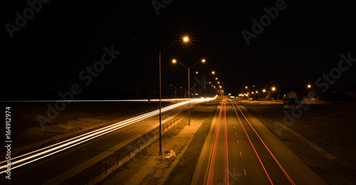 Highway at Night - Light Trails