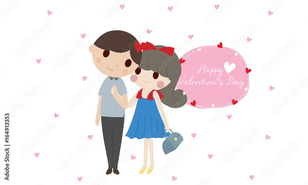 Couple in love cartoon for valentine's day Couple in love cartoon for valentine's day