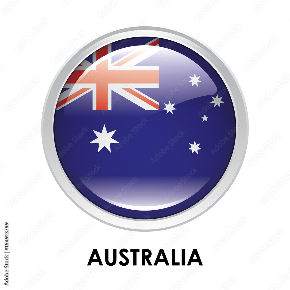 Round flag of Australia
