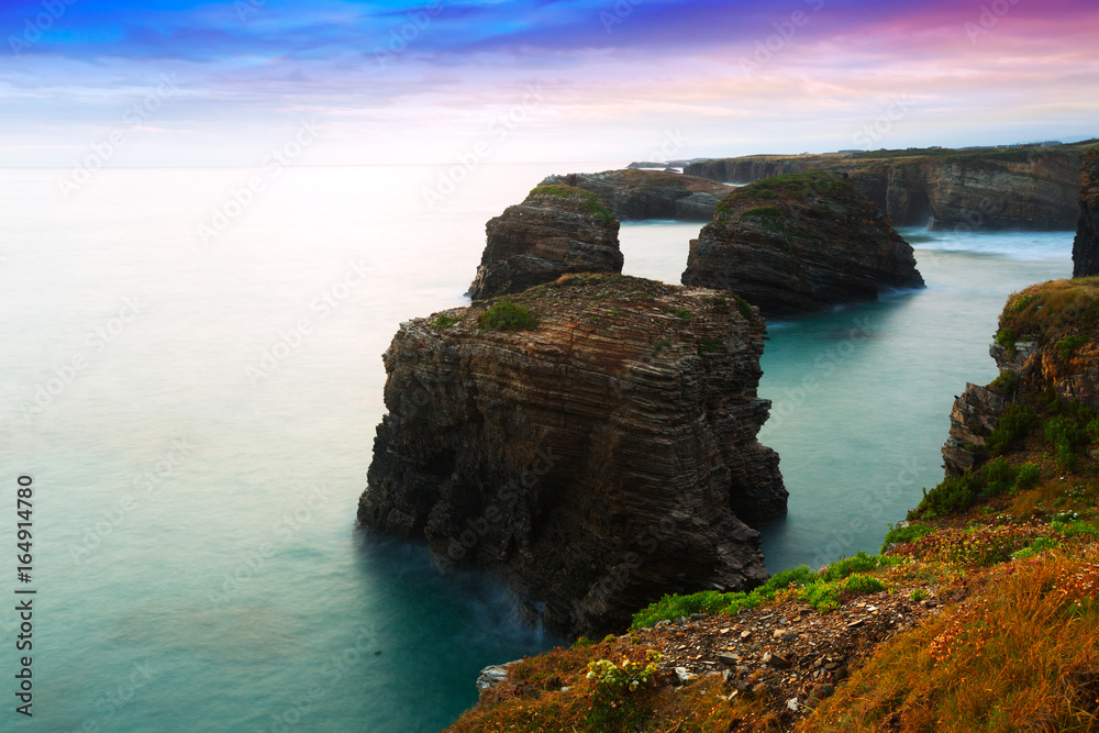 Cliffs at  Atlantic Ocean coast of Spain