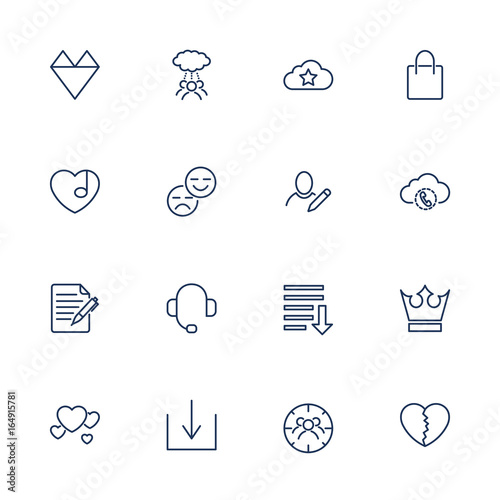 Simple icons for app, programs and sites. Set with different icons.