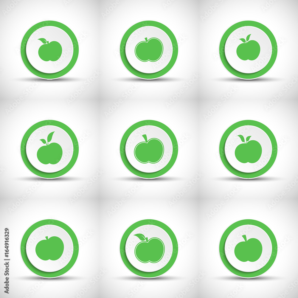 Set of abstract vector icon, apple vector silhouette icon Set of abstract vector icon, apple vector silhouette icon