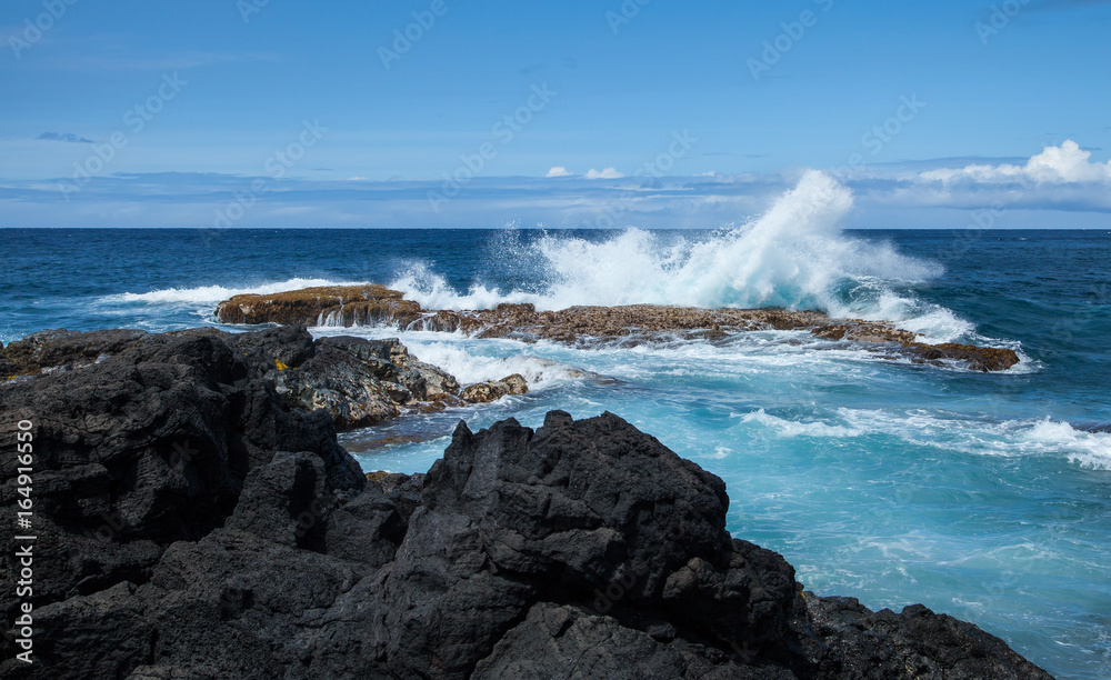 Powerful Ocean Waves on Hawaii Coast