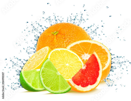 Citrus splash isolated