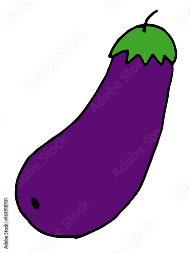 Hand drawn eggplant icon. Vector vegetable