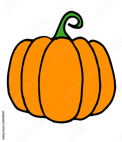 Doodle pumpkin Vector paint hand drawn design