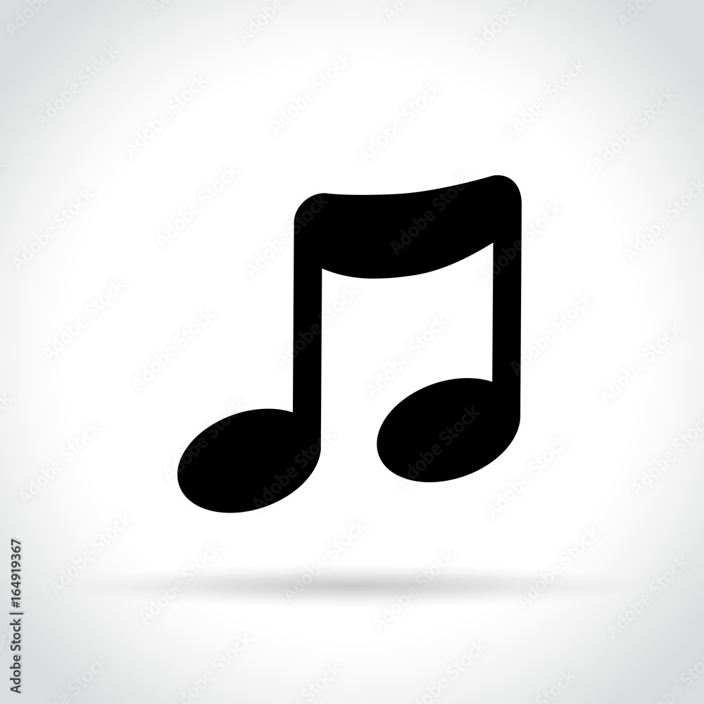 music note icon on white background