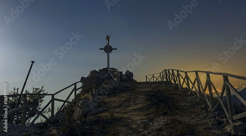 la croce del Redentore sul monte kalfa - notturno photo